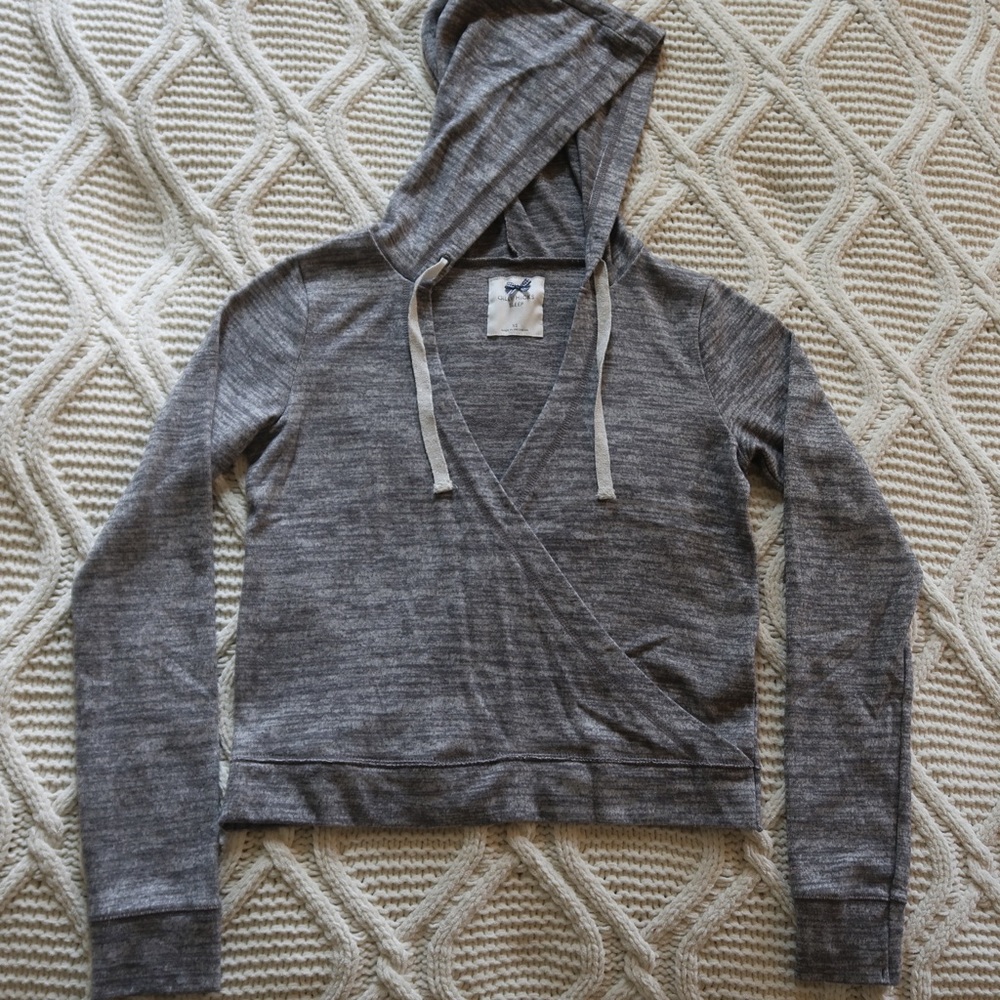 Gilly Hicks cross front hooded sweater
